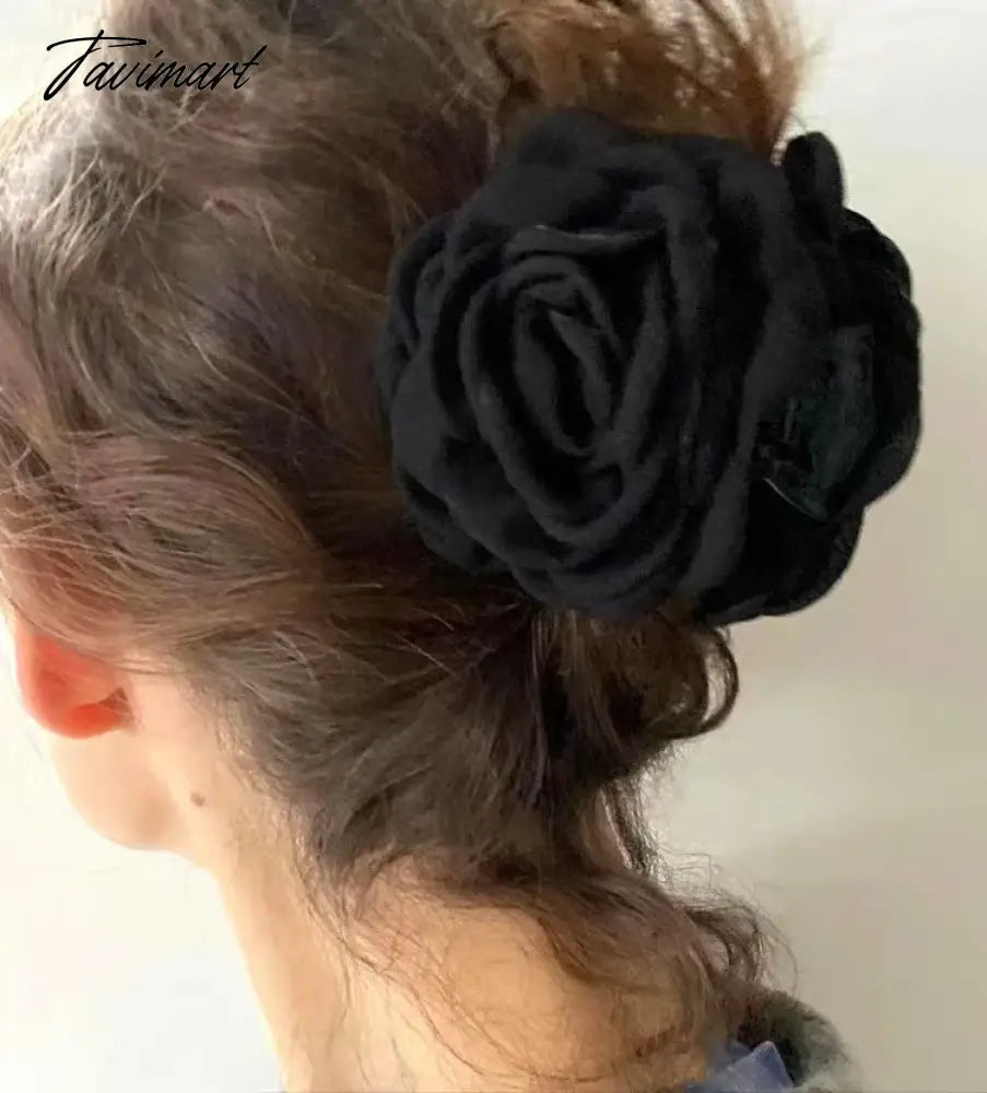 French Vintage Rose Hairpin Women's Advanced Temperament Backward Shark Hairpin Headwear Sweet Personalized Accessories