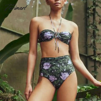 Halter Print Bikini Sets and Coverups Swimsuit Two Pieces Luxury Shorts Bourkini Tankini Swimming Suits Swimwear Patchwork