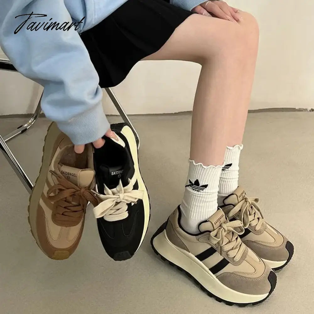 Heightened thick soled dad shoes for women's new autumn and winter versatile Forrest Gump lightweight sports shoes