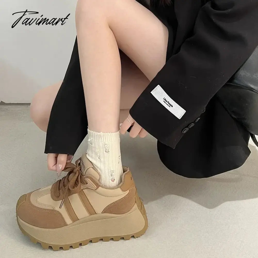 Heightened thick soled dad shoes for women's new autumn and winter versatile Forrest Gump lightweight sports shoes