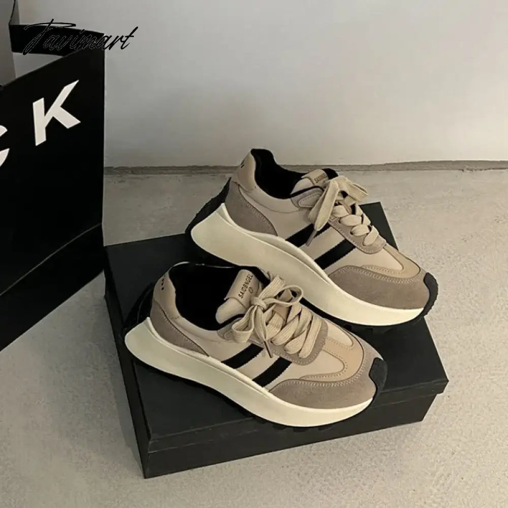 Heightened thick soled dad shoes for women's new autumn and winter versatile Forrest Gump lightweight sports shoes
