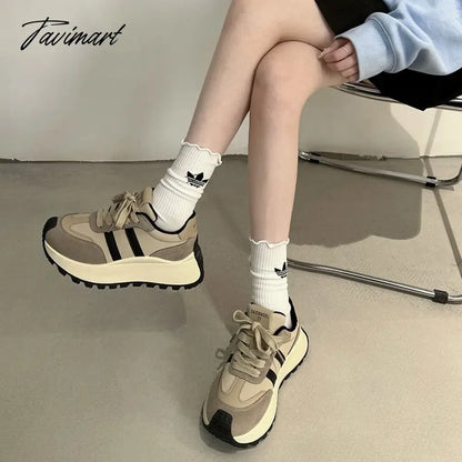 Heightened thick soled dad shoes for women's new autumn and winter versatile Forrest Gump lightweight sports shoes