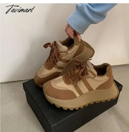 Heightened thick soled dad shoes for women's new autumn and winter versatile Forrest Gump lightweight sports shoes