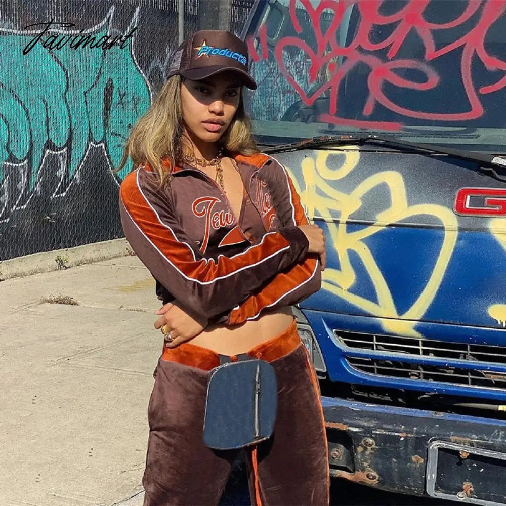 High Quality Winter Velvet Crop Jacket and Tracksuit Joggers Two Piece Set Green Jogging Suits for Women