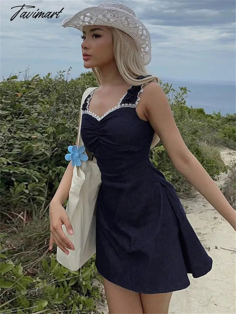 High Waist Backless Casual Mini Dress Women Patchwork Strapless Solid Pleated Slim Dress Side Split Holiday Female Dress