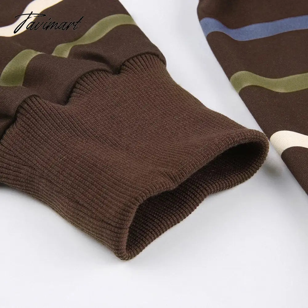 Hip Hop Zip Up Hoodie Vintage Striped Loose Hooded Sweatshirt Jacket Harajuku Gothic Long Sleeve Women Sweatshirt Y2k Clothes
