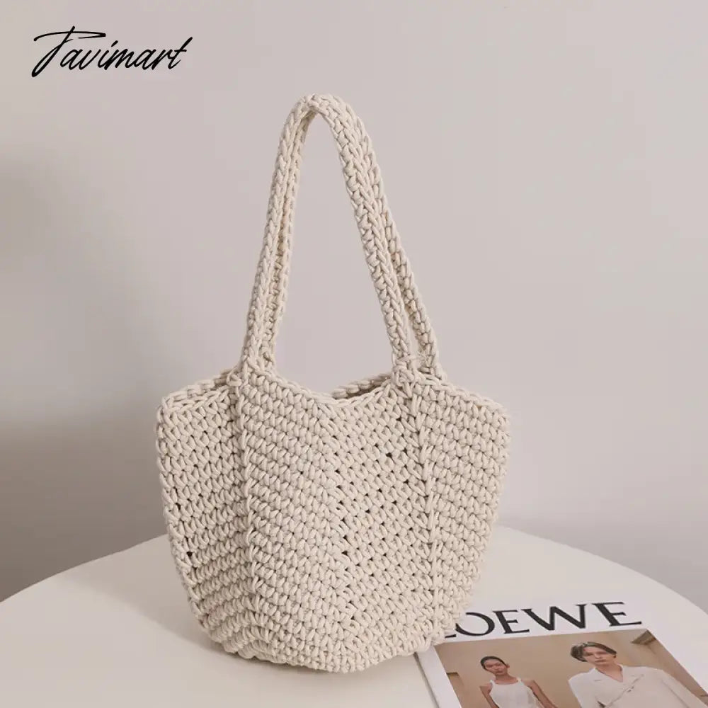 Holiday Beach Woven Shoulder Bags Vacation Handmade Knitting Totes Women High-capacity Sweet Handbag New Bolsa Сумка