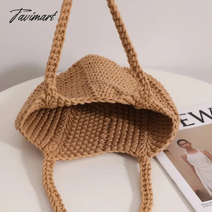Holiday Beach Woven Shoulder Bags Vacation Handmade Knitting Totes Women High-capacity Sweet Handbag New Bolsa Сумка