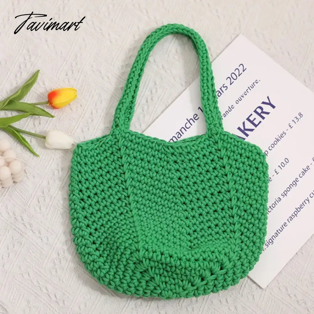Holiday Beach Woven Shoulder Bags Vacation Handmade Knitting Totes Women High-capacity Sweet Handbag New Bolsa Сумка