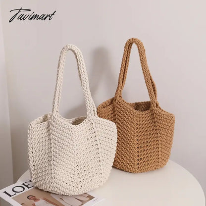 Holiday Beach Woven Shoulder Bags Vacation Handmade Knitting Totes Women High-capacity Sweet Handbag New Bolsa Сумка