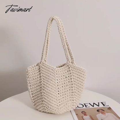 Holiday Beach Woven Shoulder Bags Vacation Handmade Knitting Totes Women High-capacity Sweet Handbag New Bolsa Сумка