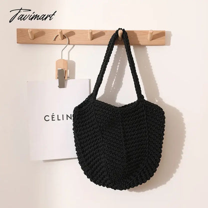 Holiday Beach Woven Shoulder Bags Vacation Handmade Knitting Totes Women High-capacity Sweet Handbag New Bolsa Сумка