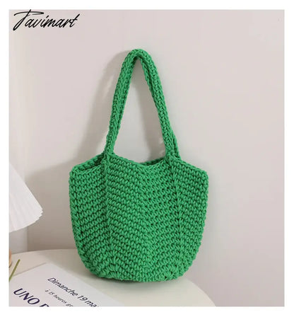 Holiday Beach Woven Shoulder Bags Vacation Handmade Knitting Totes Women High-capacity Sweet Handbag New Bolsa Сумка