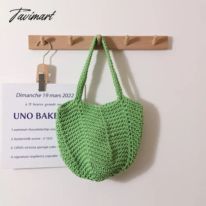 Holiday Beach Woven Shoulder Bags Vacation Handmade Knitting Totes Women High-capacity Sweet Handbag New Bolsa Сумка