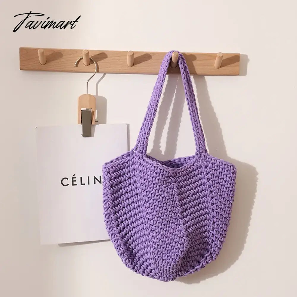 Holiday Beach Woven Shoulder Bags Vacation Handmade Knitting Totes Women High-capacity Sweet Handbag New Bolsa Сумка