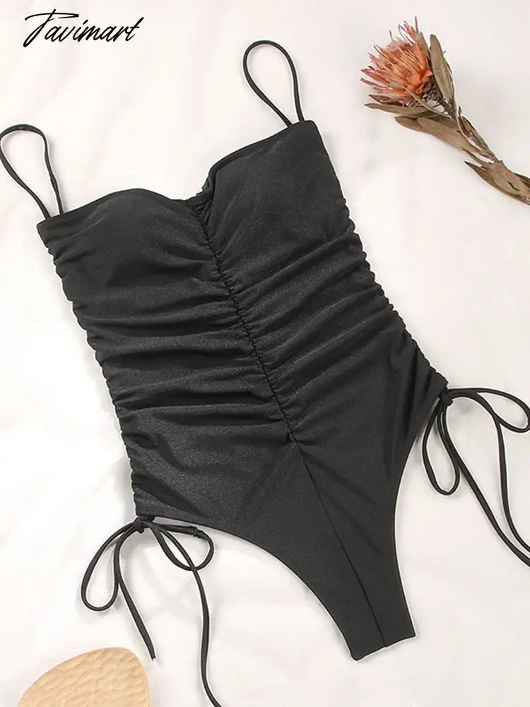 Hollow Out Swimwear Women One Shoulder Swimsuit Female Black Monokini Solid Bathing Suit Summer Holiday One Piece Suit