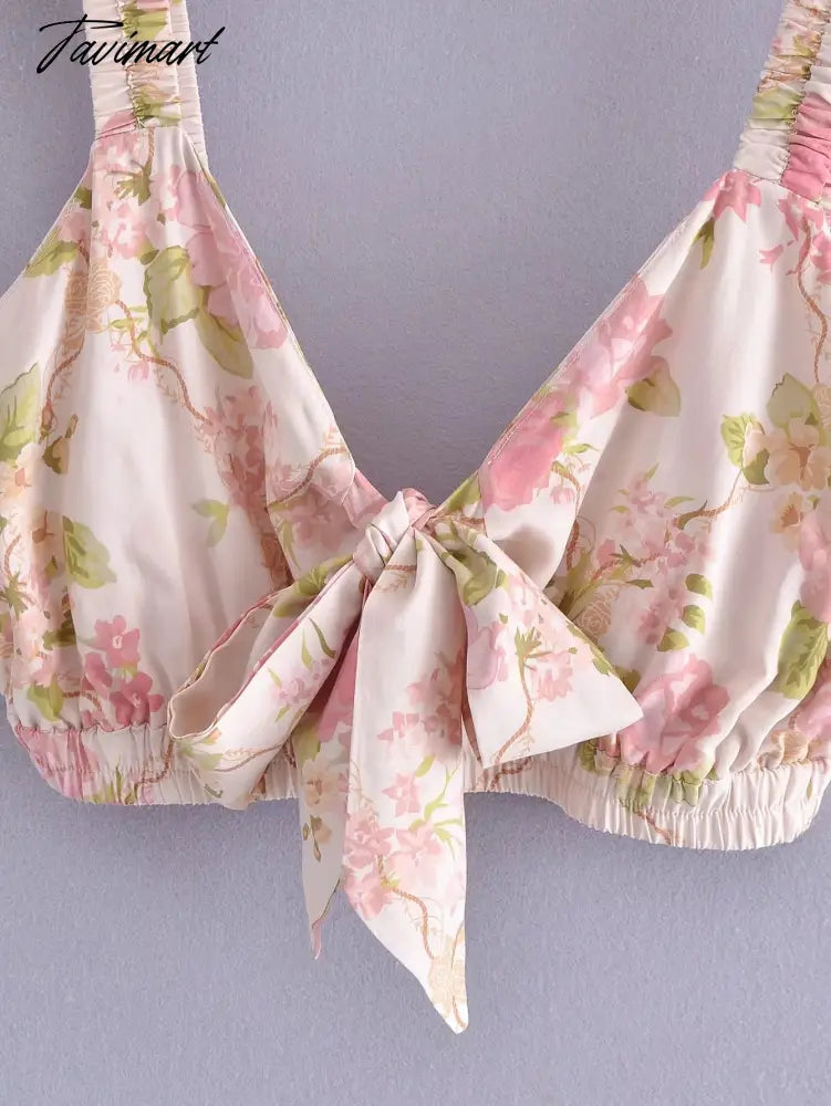 Indie Folk Bohemian Vintage Floral Print Camisole Tanl And High Waist Midi SkirtsTops Sets Women