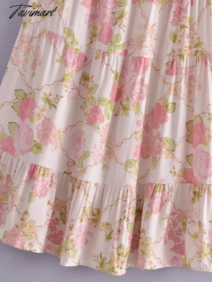 Indie Folk Bohemian Vintage Floral Print Camisole Tanl And High Waist Midi SkirtsTops Sets Women