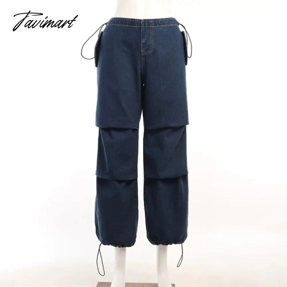 ins street retro blue high waist loose drape floor mopping jeans autumn versatile slim wide leg casual trousers Y2 women's cloth