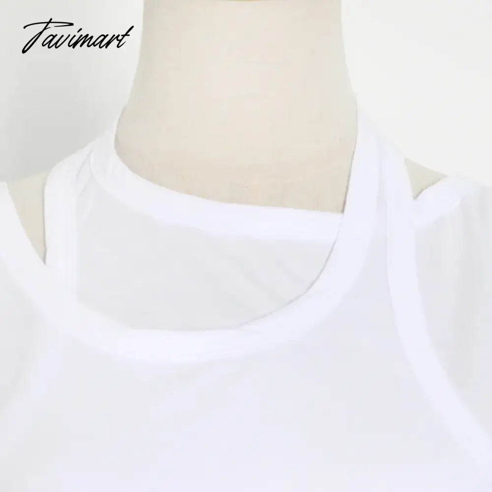 Irregular Solid Color Tank Tops Women 2024 New Summer Chic Simple O-neck Sleeveless Tops Vest Casual Fashion Camisole Female