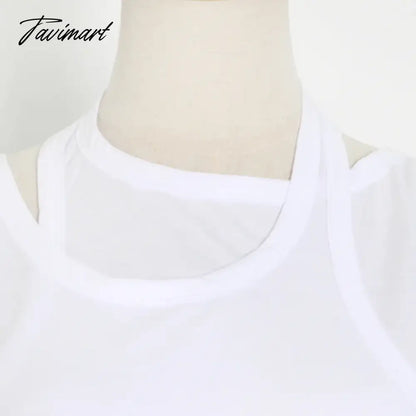 Irregular Solid Color Tank Tops Women 2024 New Summer Chic Simple O-neck Sleeveless Tops Vest Casual Fashion Camisole Female
