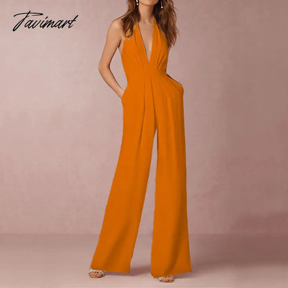 Jumpsuit Women Sexy Polyester White Backless Wide Led Pants Clothing Sleeveless Elegant Female Summ Overalls Rompers