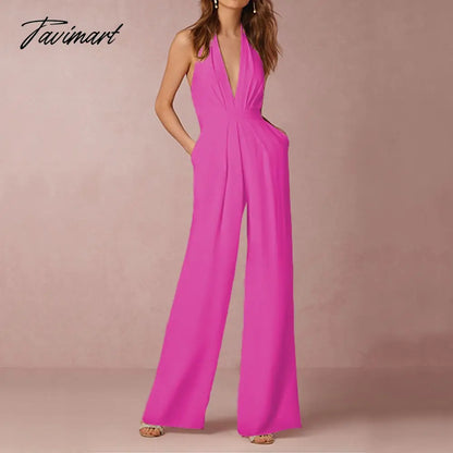 Jumpsuit Women Sexy Polyester White Backless Wide Led Pants Clothing Sleeveless Elegant Female Summ Overalls Rompers