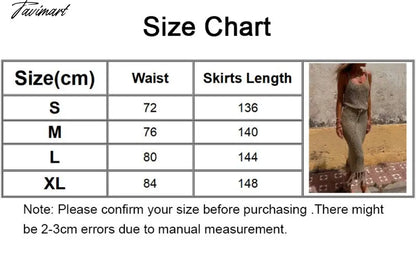 Knitted Camisole Blouse Tassel Skirts Two Piece Sets Women Sexy See Through Summer Mesh Beach Dress Suits Hollow Out Sling Tops