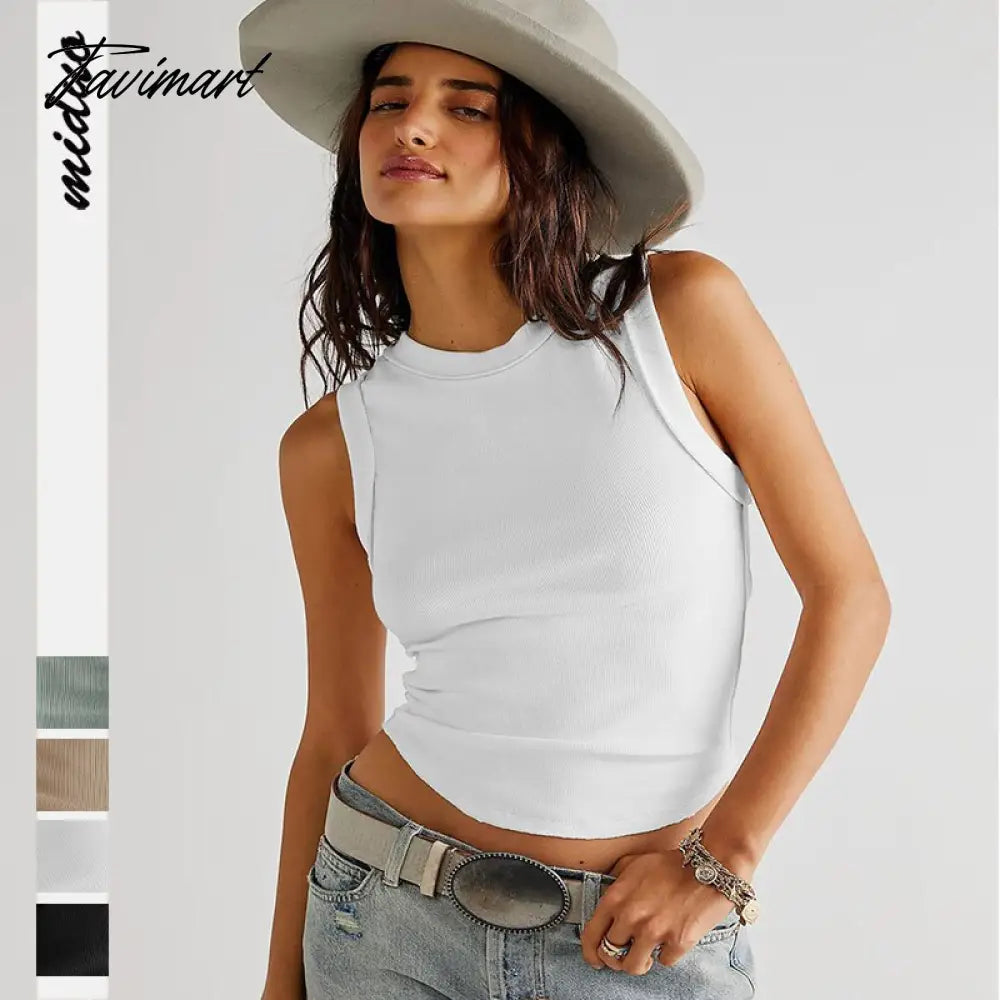 Knitted Summer Hot Tops For Women Soft Viscose Asymmetrical Sleeveless Sexy Tops For Women Fashion White Top Vetement Femme