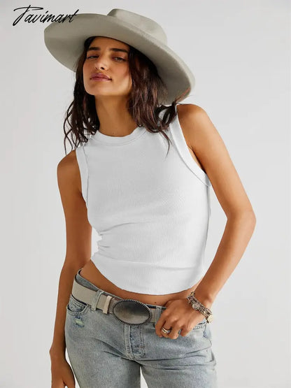Knitted Summer Hot Tops For Women Soft Viscose Asymmetrical Sleeveless Sexy Tops For Women Fashion White Top Vetement Femme