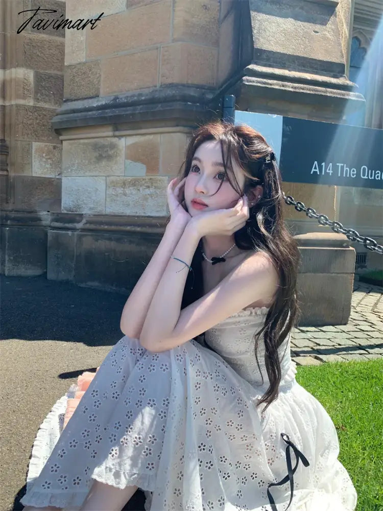 Korean Elegant Fashions 2-piece Sets for Women 2024 Summer New Sweet Sleeveless Crop Top Casual Long Skirt Female Clothing Suit