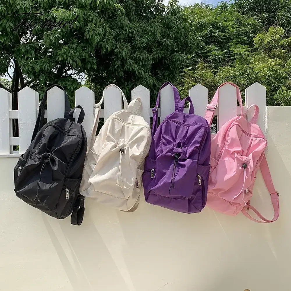 Korean Fashion Commuter Women Backpack LightWeight Nylon Fabric Backpack for Women Causal School Travel Female Small Bag