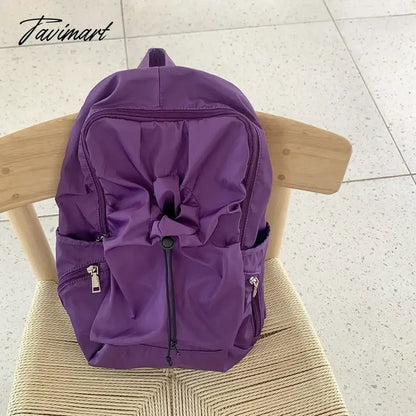 Korean Fashion Commuter Women Backpack LightWeight Nylon Fabric Backpack for Women Causal School Travel Female Small Bag