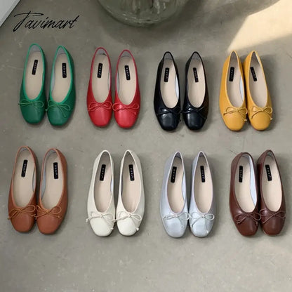 Korean Style Classic Bow Gentle Temperament Shoes Women Round Toe Bowtie Women Slip on Flats Elegant Valentine Shoes