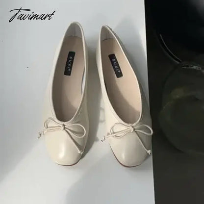 Korean Style Classic Bow Gentle Temperament Shoes Women Round Toe Bowtie Women Slip on Flats Elegant Valentine Shoes