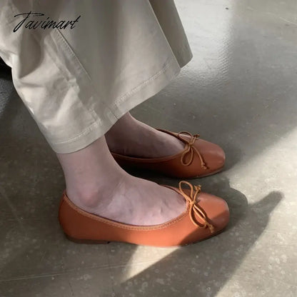 Korean Style Classic Bow Gentle Temperament Shoes Women Round Toe Bowtie Women Slip on Flats Elegant Valentine Shoes