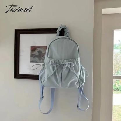 Korean Style Womens Backpack Aesthetic Fashion Elegant Students Small Travel Backpack Lightweight Casual Luxury Female Bag