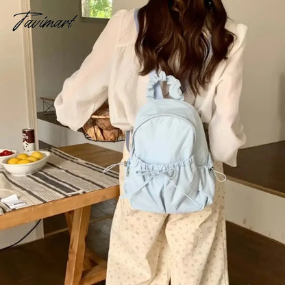 Korean Style Womens Backpack Aesthetic Fashion Elegant Students Small Travel Backpack Lightweight Casual Luxury Female Bag