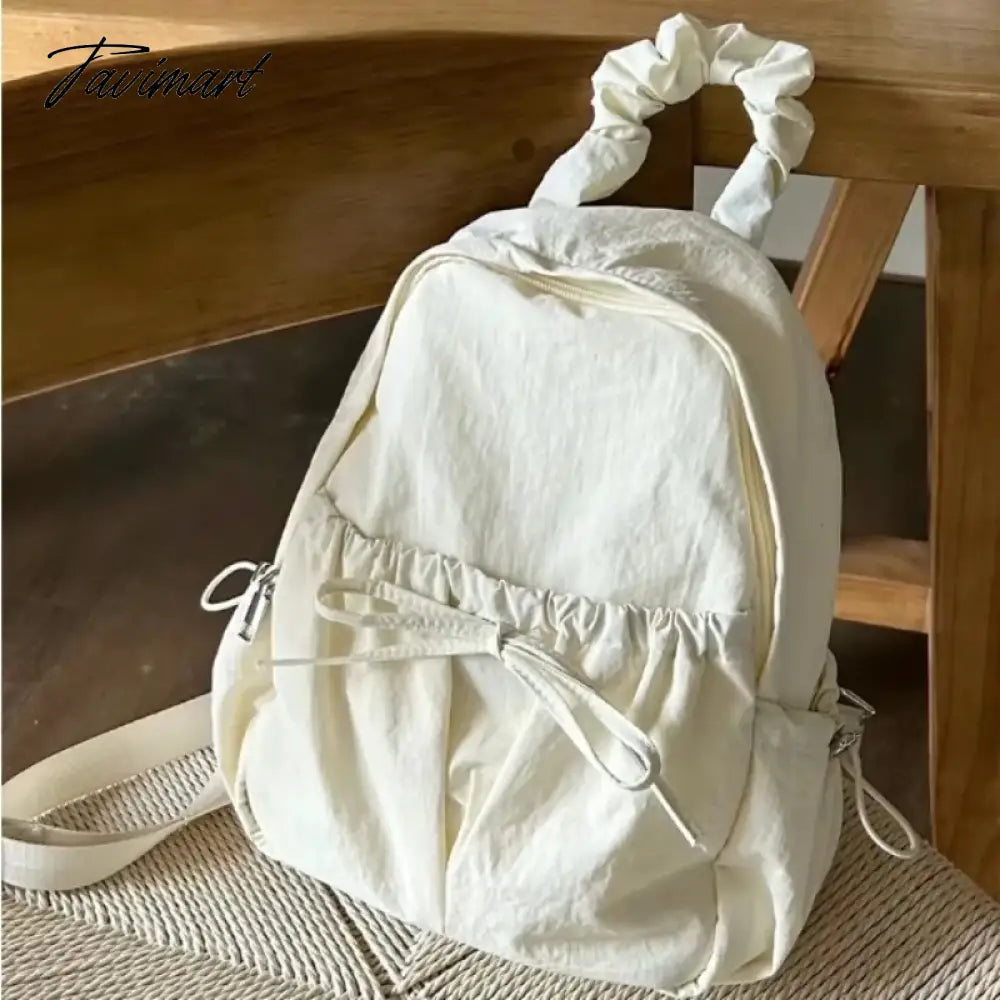 Korean Style Womens Backpack Aesthetic Fashion Elegant Students Small Travel Backpack Lightweight Casual Luxury Female Bag