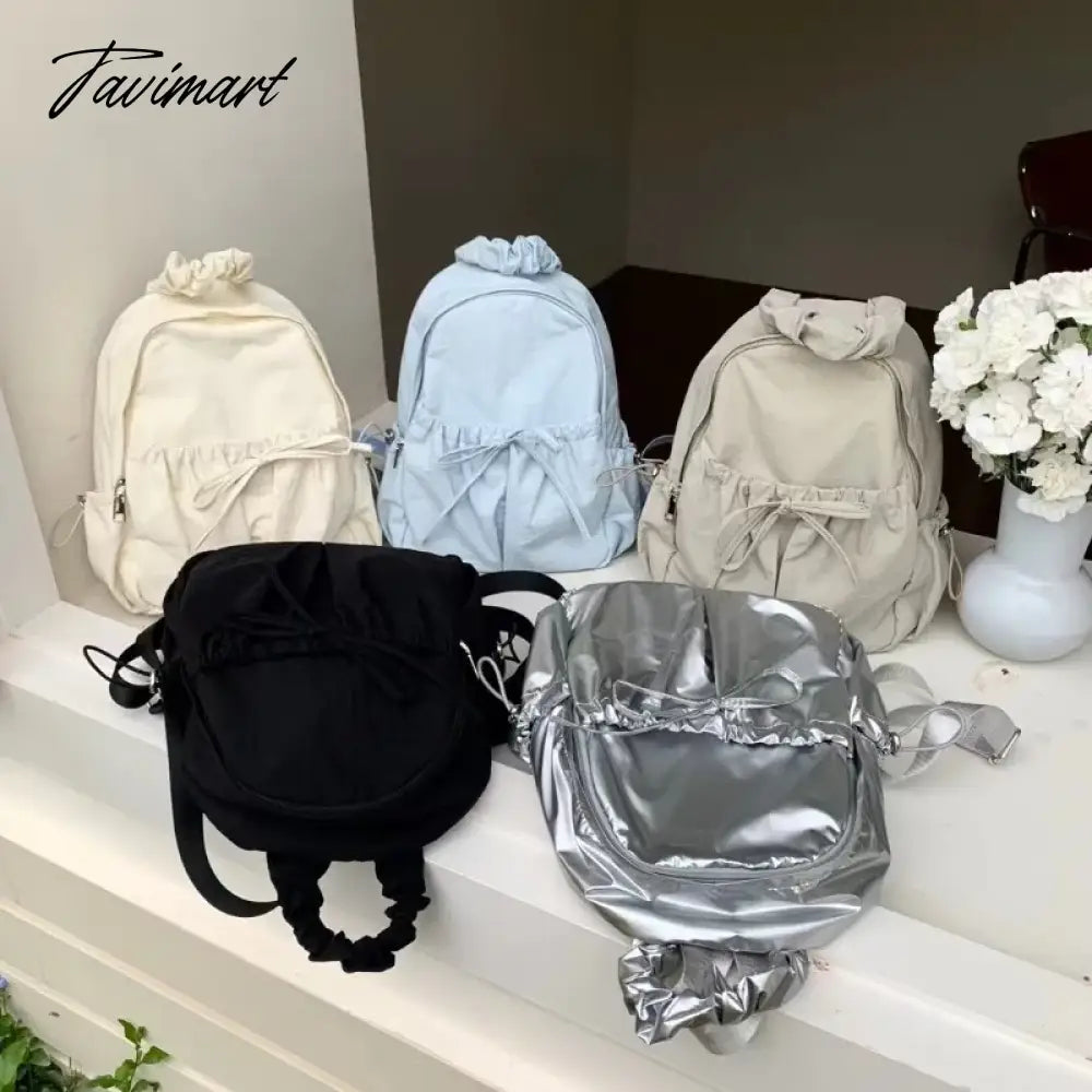 Korean Style Womens Backpack Aesthetic Fashion Elegant Students Small Travel Backpack Lightweight Casual Luxury Female Bag