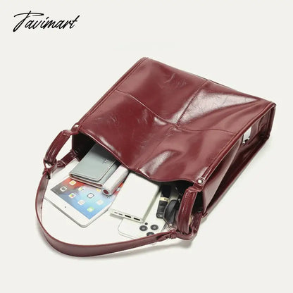 Korean Vintage Tote Bag For Women Luxury Designer Handbag Purses 2024 New In PU Oil Wax Leather Sequined Large Capacity Shoulder