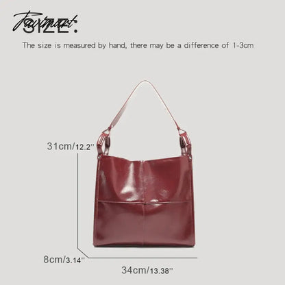 Korean Vintage Tote Bag For Women Luxury Designer Handbag Purses 2024 New In PU Oil Wax Leather Sequined Large Capacity Shoulder