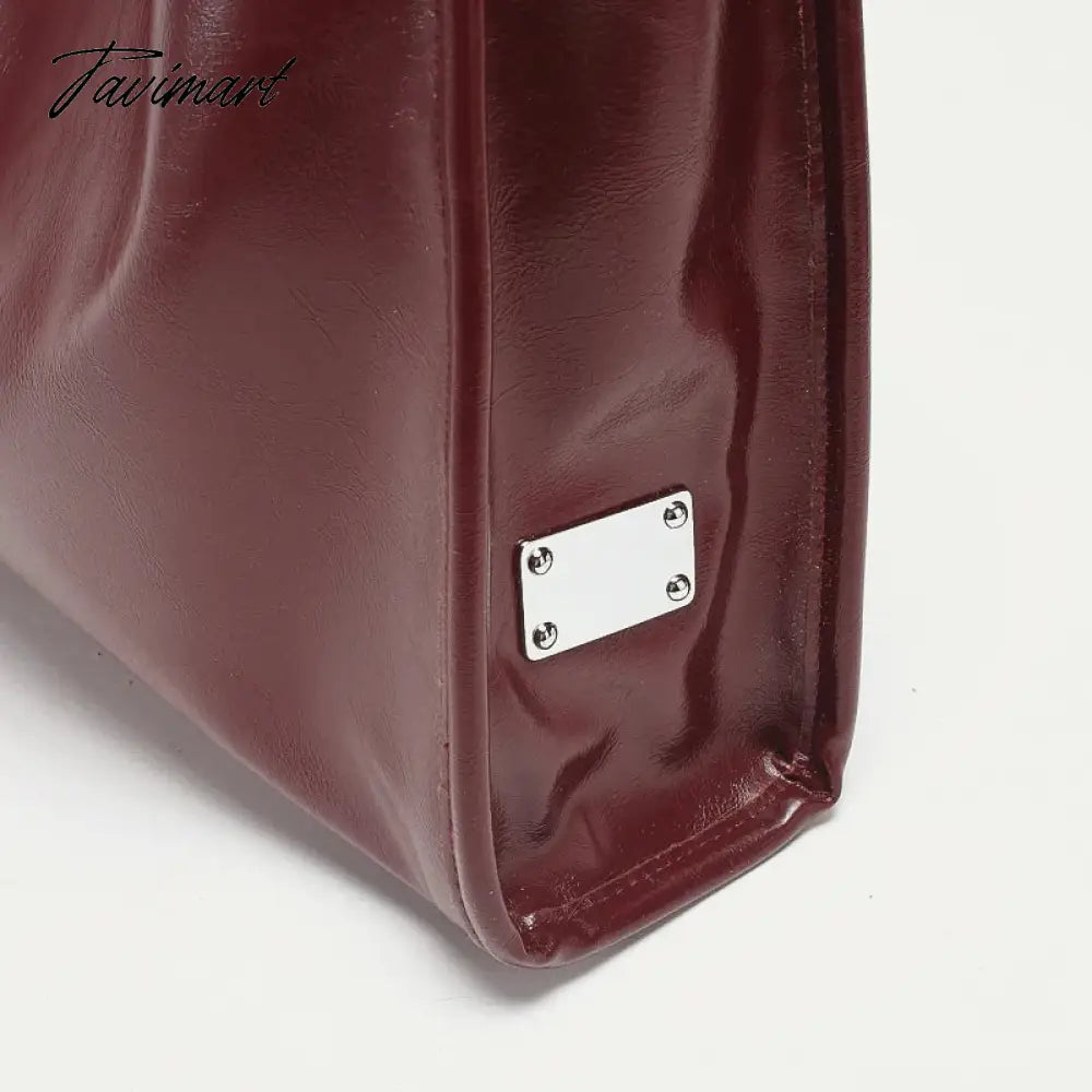 Korean Vintage Tote Bag For Women Luxury Designer Handbag Purses 2024 New In PU Oil Wax Leather Sequined Large Capacity Shoulder