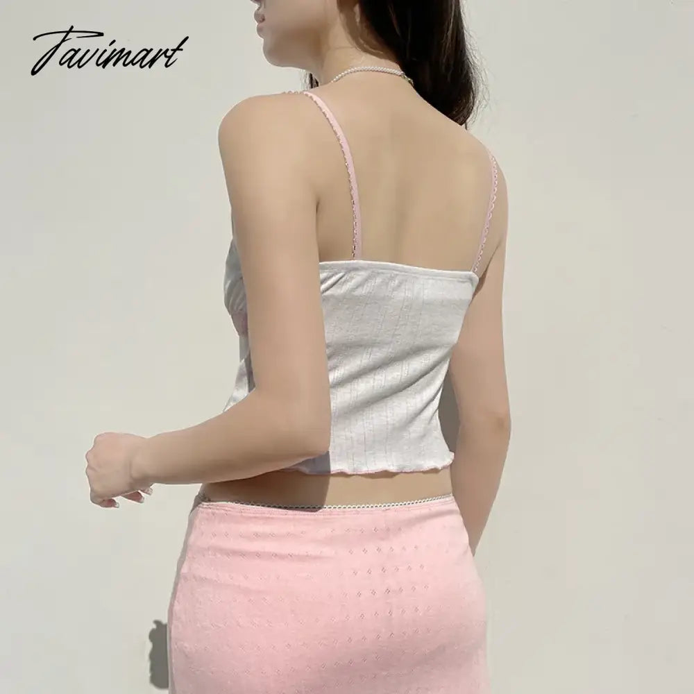 Lace pleated girl camisole tops Summer Women's Camisole 2024 New Sexy Backless Skinny versatile Bottoming tank tops for Ladies