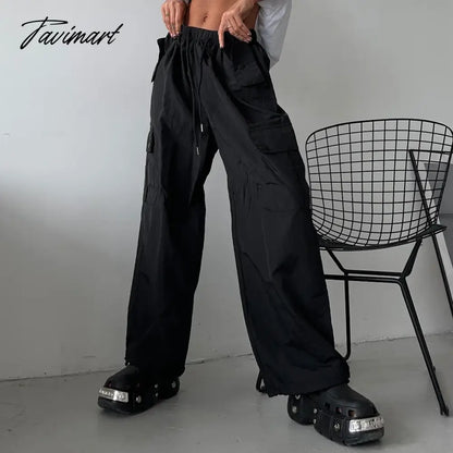Lace Up Cargo Pants Women Summer High Waist Loose Solid Long Pant Femme Streetwear Casual Baggy Bottoms Women's Clothing