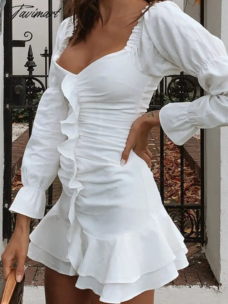 Ladies Sexy One-Line Neck Two-Wear Backless Party Mini Dress Fashion Solid Long Lantern Sleeve Dresses Spring Elegant Slim Dress