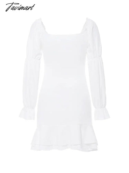 Ladies Sexy One-Line Neck Two-Wear Backless Party Mini Dress Fashion Solid Long Lantern Sleeve Dresses Spring Elegant Slim Dress
