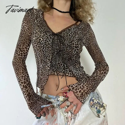 Leopard Crop Cardigans Grunge 2 Piece Set Women Bandage Harajuku Cardigan Sleeveless Vest Suit Pull Femme Y2k Aesthetic Clothes