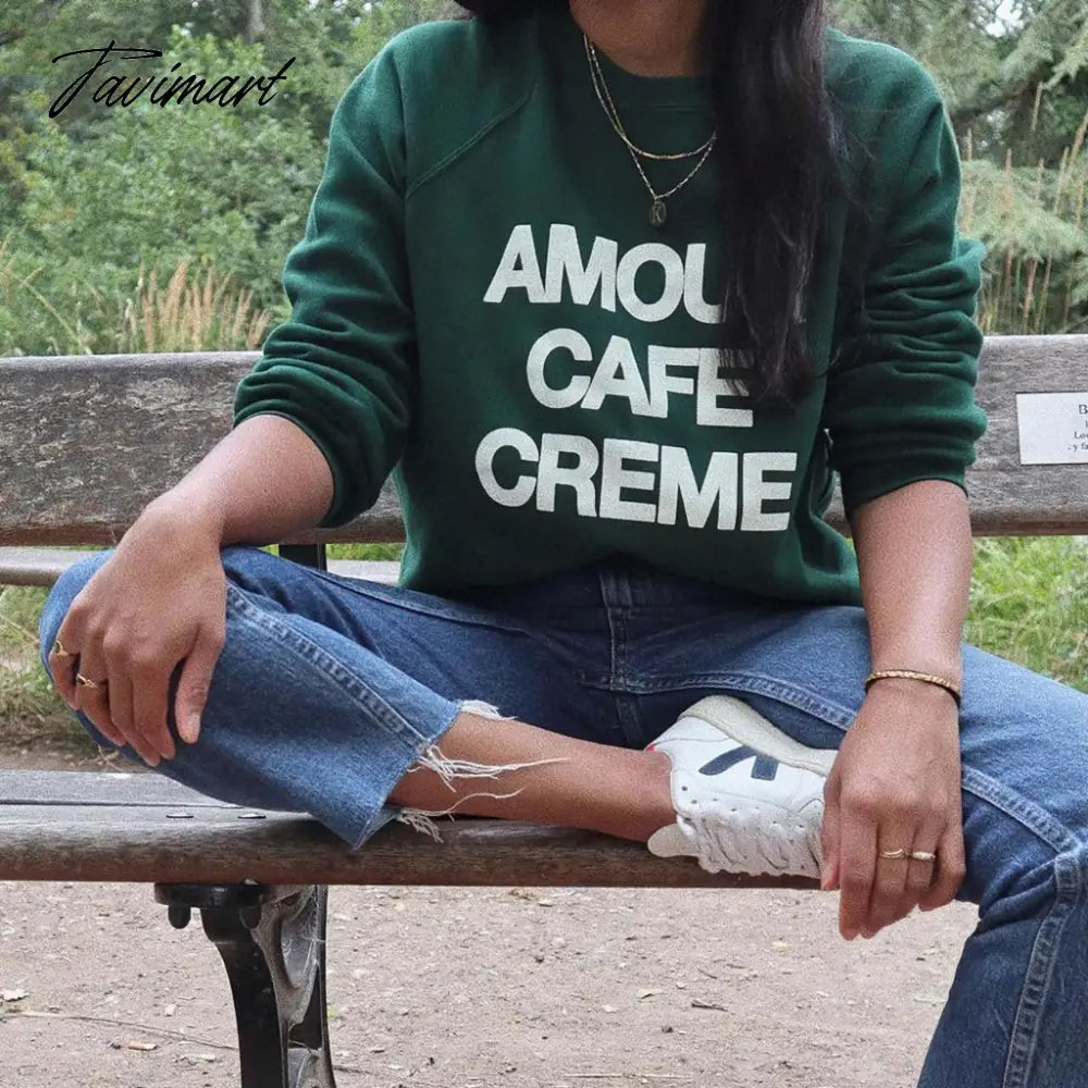Letter Print Sweatshirt Women Autumn Winter Round Neck Casual Oversized Sweaters Tops Femme Fasion Pullover Hoodie