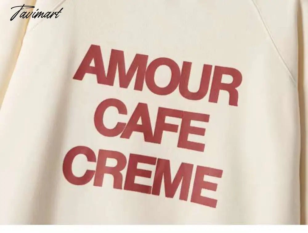 Letter Print Sweatshirt Women Autumn Winter Round Neck Casual Oversized Sweaters Tops Femme Fasion Pullover Hoodie